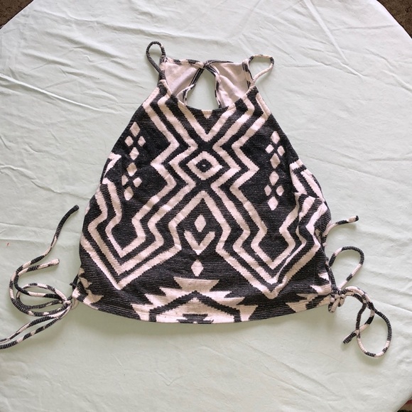 Sexy Tie Side Tribal Crop Top - Picture 3 of 7